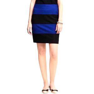 Banana Republic Sloan Rugby Stripe Pencil Skirt in Royal Blue/Black Women’s 6